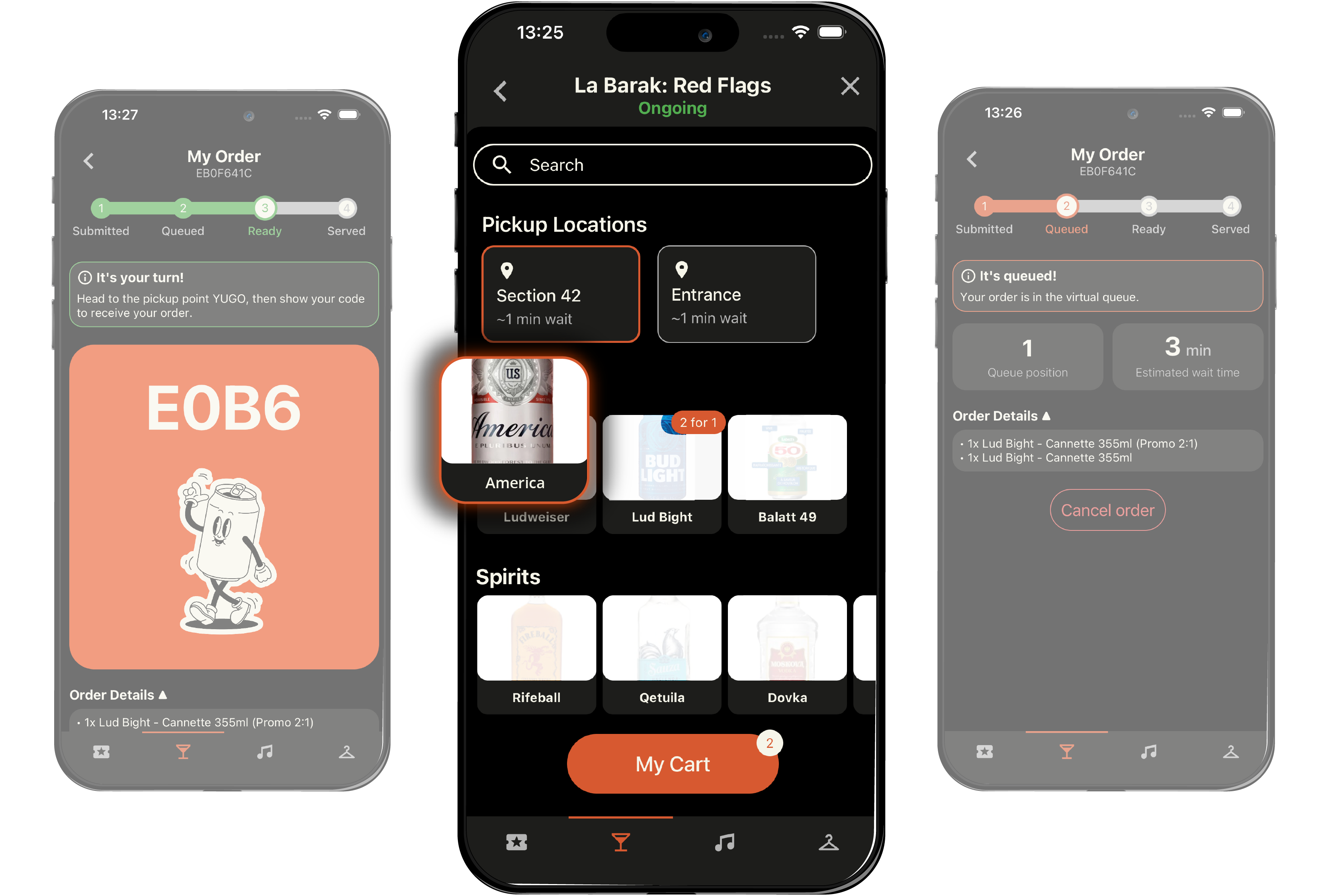 Guests order and pay from their phone.